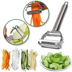 Ultra-sharp stainless steel multifunctional vegetable peeler & julienne cutter