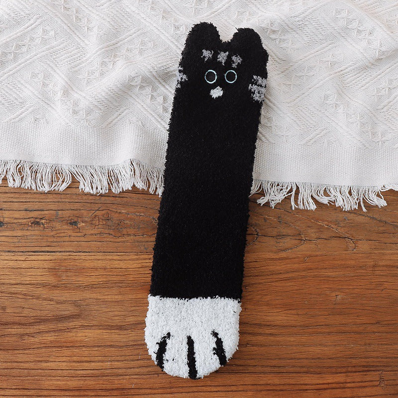 Fuzzy Socks with Cat Paws