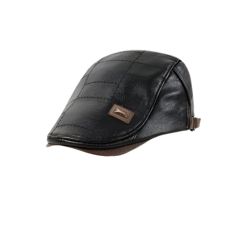 ElderLux Plush Leather Beret | Cozy elegance for a warm winter experience