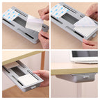 Concealed Under-Desk Storage Drawer with Push-to-Close Design