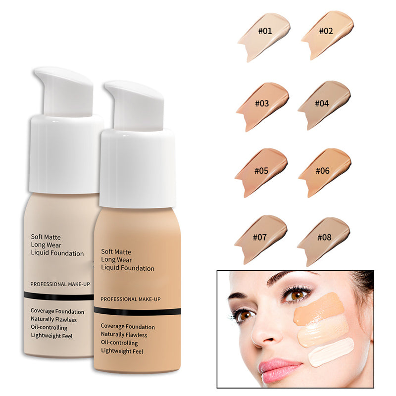 Soft matte liquid foundation