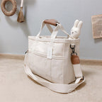 Solid Color Canvas Shopper Bag