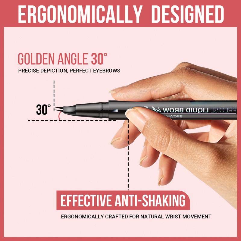 2-in-1 Dual-Ended Eyebrow Pencil with Micro-Fork Tip Applicator and Precise Brush Tip