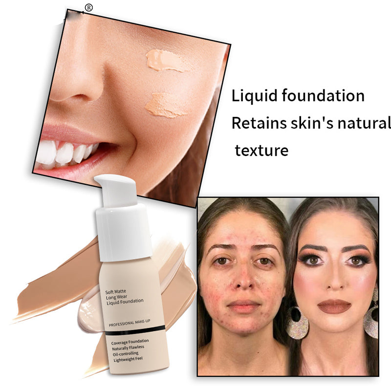 Soft matte liquid foundation