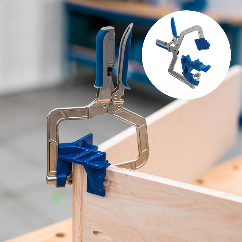 90-degree corner clamp and "T" support