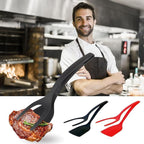 2-in-1 Tongs Handle and Elasticity Spatula