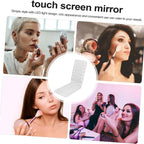 Travel makeup brush set with LED light mirror
