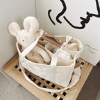 Solid Color Canvas Shopper Bag