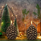 Flameless Pine Cone Candles