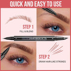 2-in-1 Dual-Ended Eyebrow Pencil with Micro-Fork Tip Applicator and Precise Brush Tip
