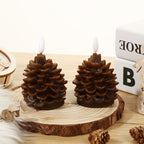 Flameless Pine Cone Candles