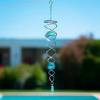 Wind Chimes Decor Crystal Gazing Ball Spiral Tail Wind Spinner Stabilizer