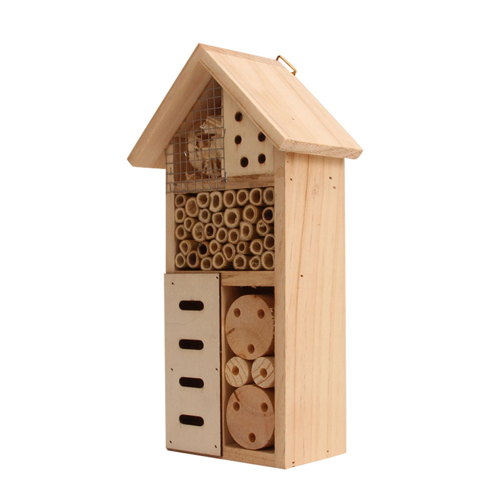 Insect house made of wood – Bee and insect friendly habitat for garden and terrace