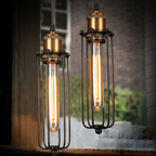 Industrial Pendant Light in Retro Design – Vintage Hanging Lamp with Metal Grid
