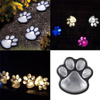 Solar lamp in paw print design – LED garden lighting in multicolor for outdoor use