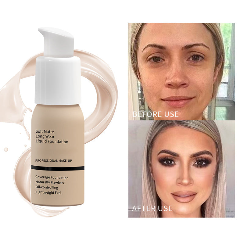 Soft matte liquid foundation