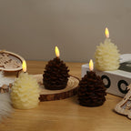Flameless Pine Cone Candles