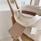 Solid Color Canvas Shopper Bag