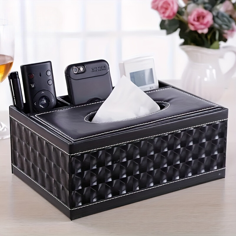 Chic Organizer - Luxury Faux Leather Storage Box with 4 Compartments