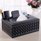 Chic Organizer - Luxury Faux Leather Storage Box with 4 Compartments