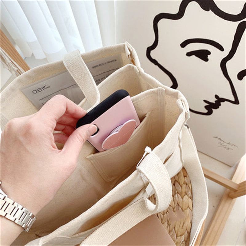 Solid Color Canvas Shopper Bag