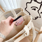 Solid Color Canvas Shopper Bag