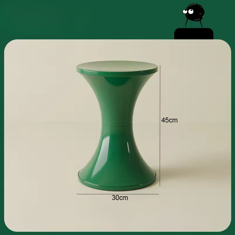 Nordic Plastic Side Table with Thick Hourglass Design