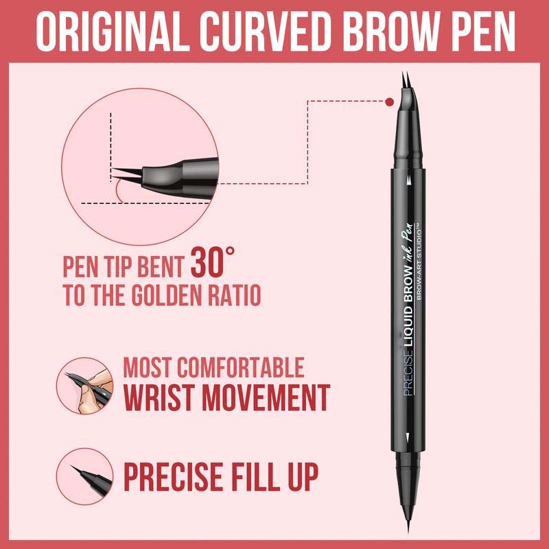 2-in-1 Dual-Ended Eyebrow Pencil with Micro-Fork Tip Applicator and Precise Brush Tip