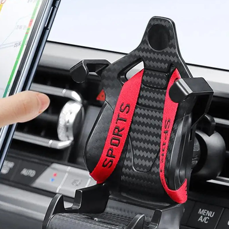 Racing seat with seatbelt