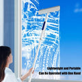 Window cleaning squeegee with spray function