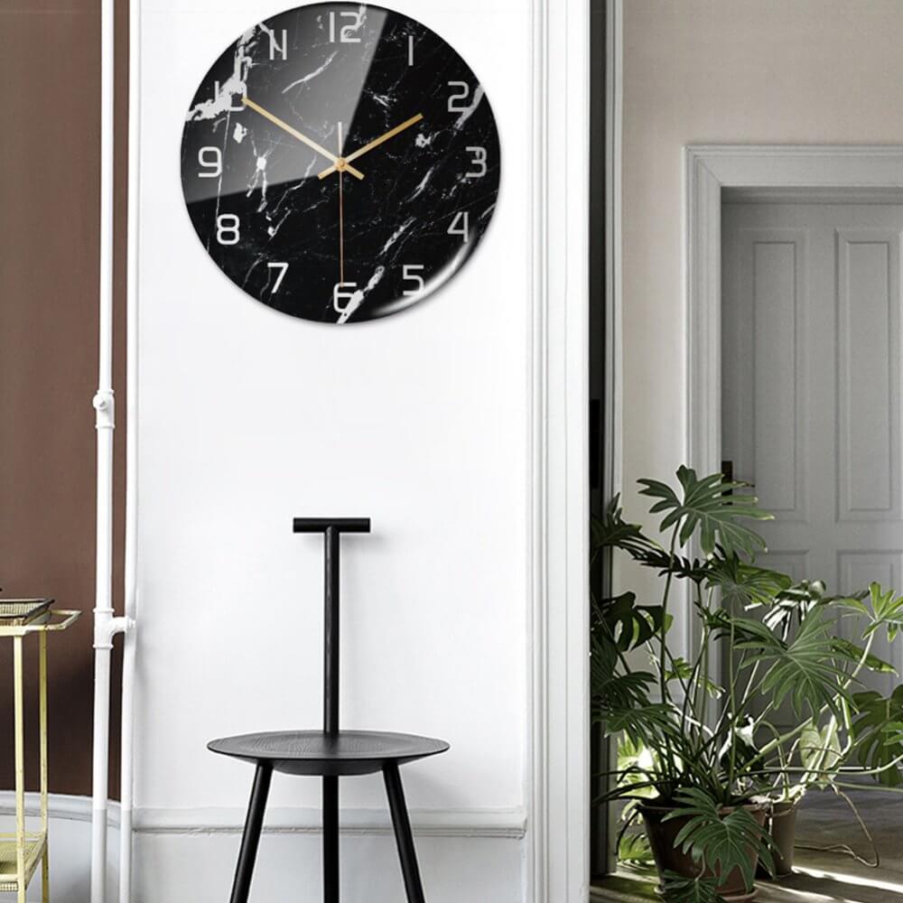 Stylish Marble Wall Clock with Silent Mechanism