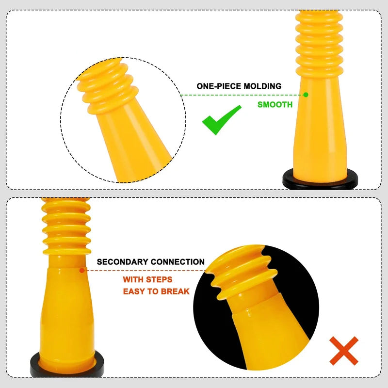 Upgraded replacement fuel can spout with flexible head