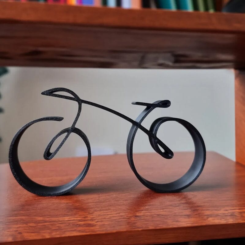 Minimalistic Bicycle Sculpture Wire Mesh Style
