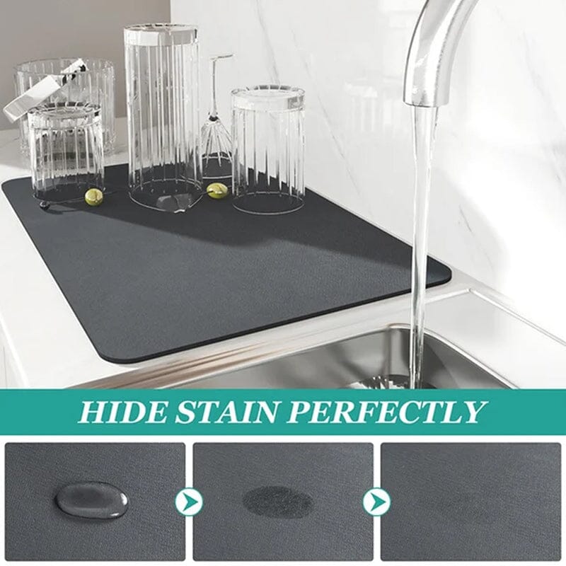 Kitchen Super Absorbent Draining Mat, Quick Dry Dish Coffee Mat