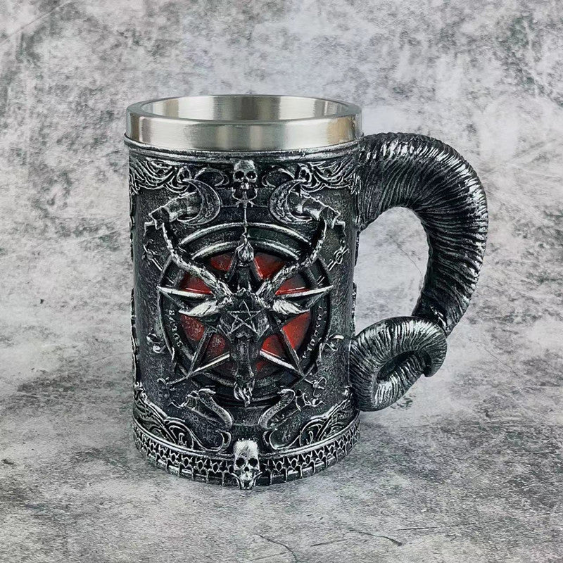 Creative Stainless Steel Medieval Mug Tankard for Beer Coffee