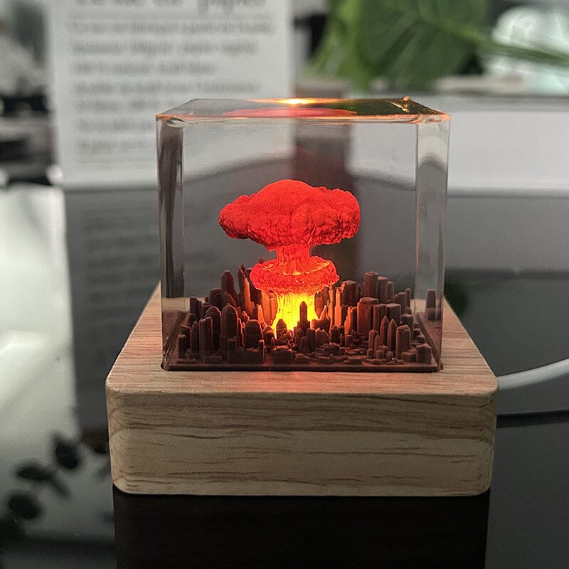 Resin lamp with explosive bombs