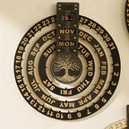 Wood Rotating Circular Perpetual Calendar