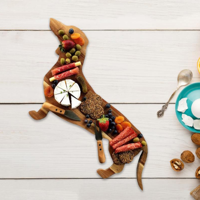 Wooden Dachshund Dog Serving Tray