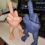 Middle finger figure with legs