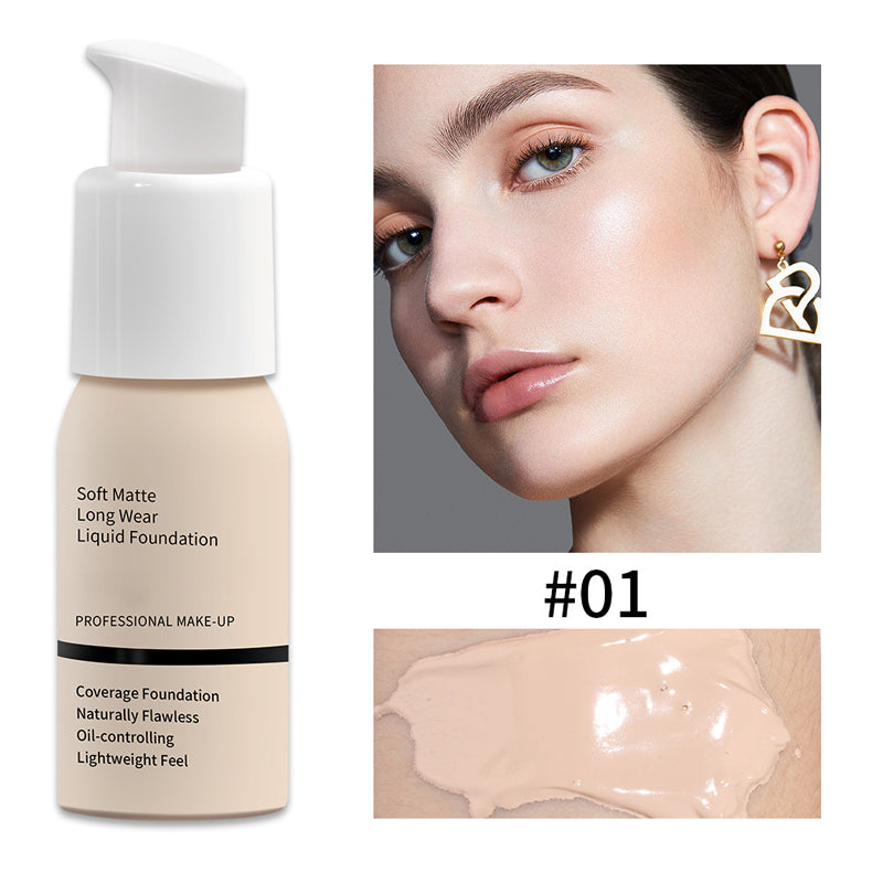Soft matte liquid foundation