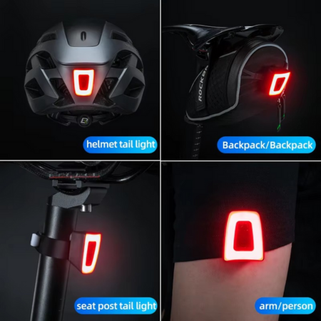 USB Rechargeable Waterproof LED Bike Tail Light for Night Riding Safety