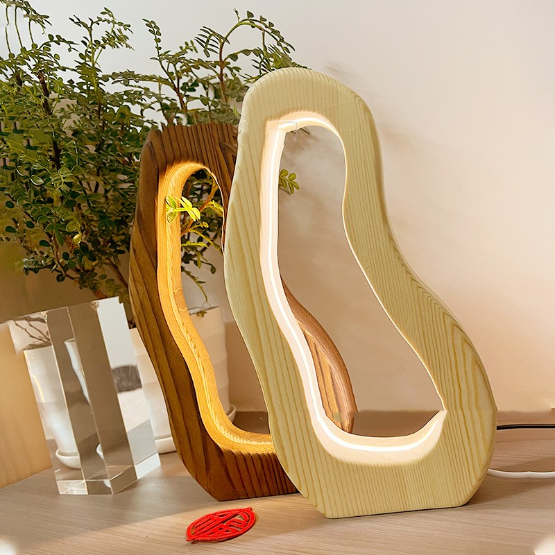 Modern Nordic Wooden Nightstand Lamp