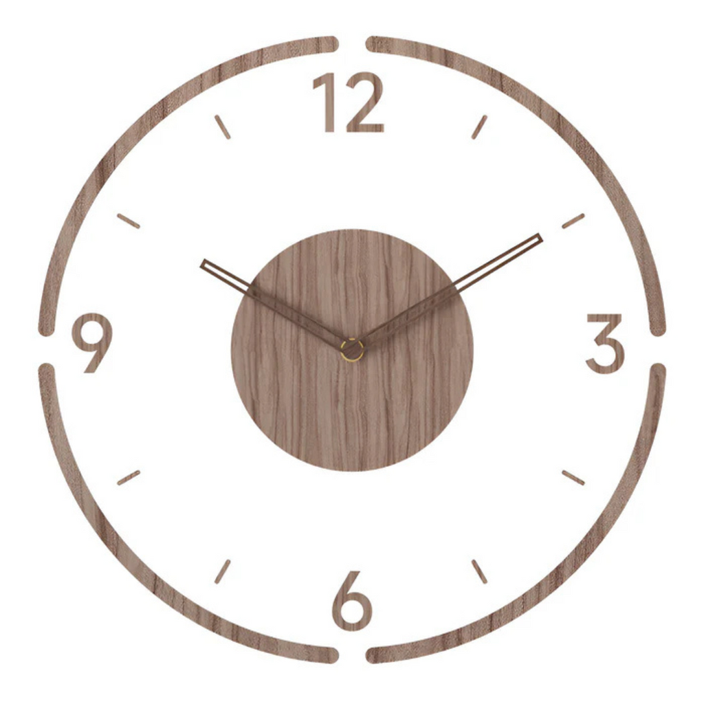 Modern Wall Clock 30 cm of Acrylic and Wood for the Living Room