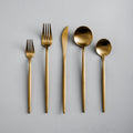 Minimalist Flatware Set – 20-Piece Titanium-Coated Stainless Steel Cutlery | Modern Matte Finish for Elegant Dining