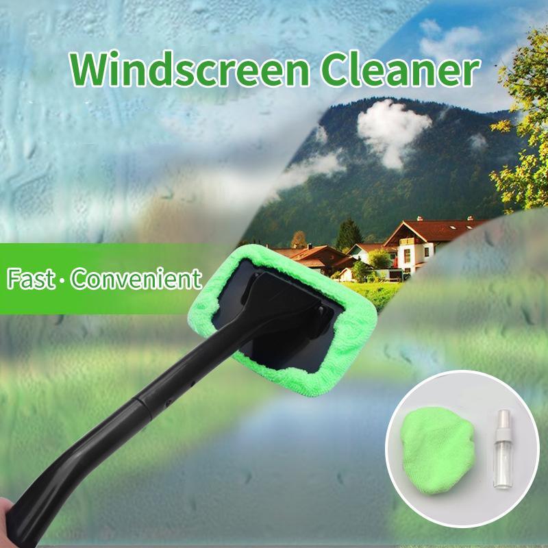 Microfiber cleaner with 2 reusable microfiber hoods