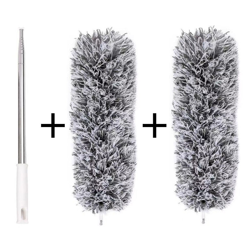 Extendable washable curved microfiber duster