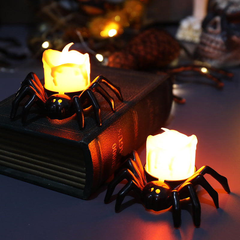 ️Halloween Spider Tealights Spooky Electric Flickering Artificial Candles