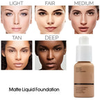 Soft matte liquid foundation