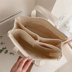 Solid Color Canvas Shopper Bag