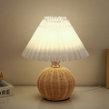 Modern Table Lamp with White Pleated Shade